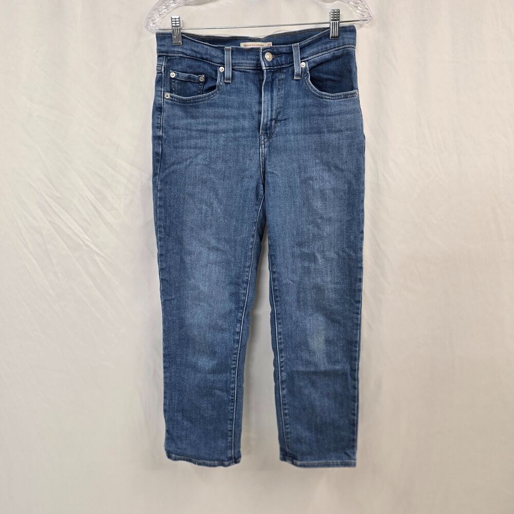 Levi's 724 High Rise Straight Women's 29 Blue Medium Wash Cropped